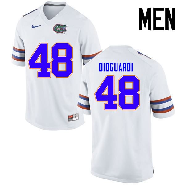 Men's NCAA Florida Gators Brett DioGuardi #48 Stitched Authentic Nike White College Football Jersey TJI5665UE